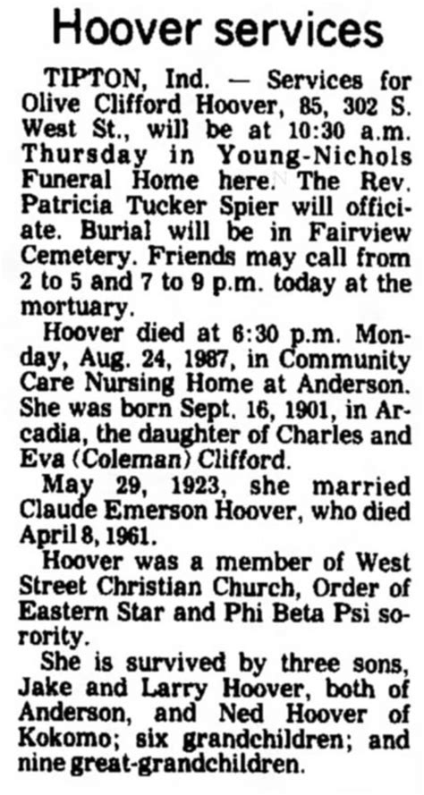 Published in the Kokomo Tribune on 2023-11-08. . Kokomo tribune kokomo indiana obituaries